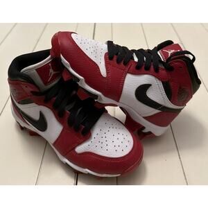 Air Jordan 1 Mid Youth Size 1.5 Cleats Football Baseball Chicago Red HF6883-106